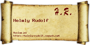 Helmly Rudolf névjegykártya